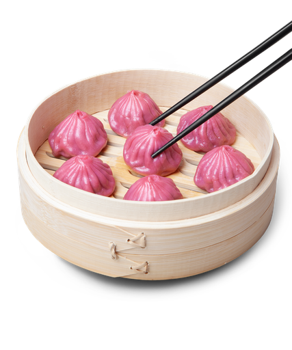 [1-1-2. Xiaolongbao Tradicional de Cerdo con caldo-sabor Gengibre] 1-1-2. 上海灌汤鲜肉小笼 粉色