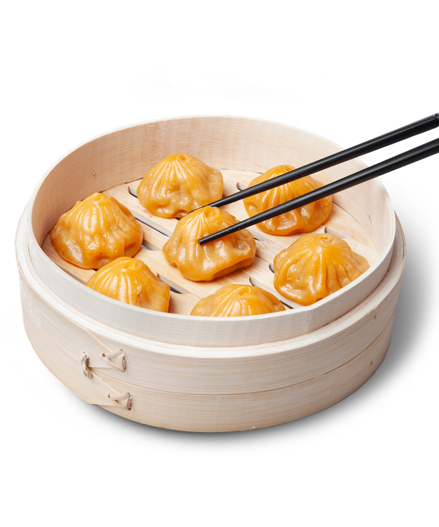 1-7. Xiaolongbao de Cerdo con caldo -Sabor ajillo  